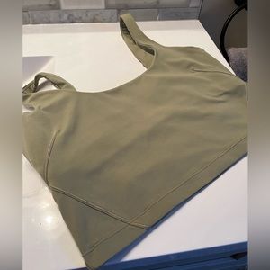 Lululemon Nulu Fold Tight Crop Tank Top - Size 10, Rosemary Green